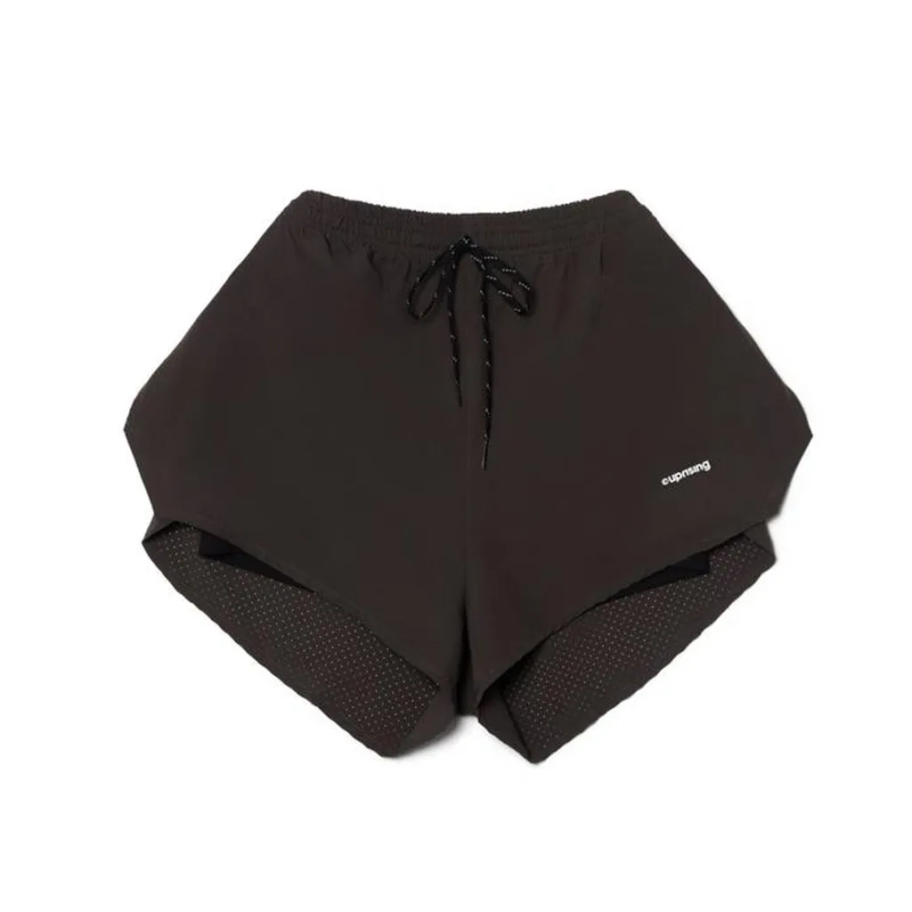 4 Inch Running Shorts Performance with Tights Brown Calm